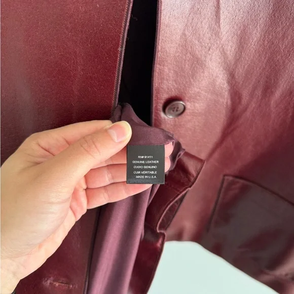 VINTAGE Rozae Nichols Maroon 100% Leather Jacket - SMALL - Picture 5 of 7